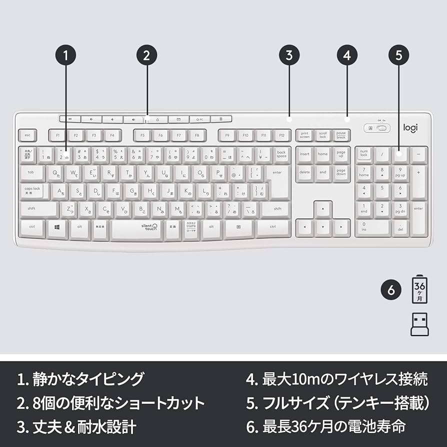 Amazon.co.jp: ロジクール ワイヤレスマウス キーボード セット